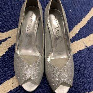 Silver high heels